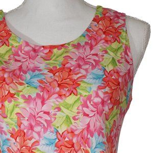 Hilo Hattie Maxi Dress with Colorful Lei Print